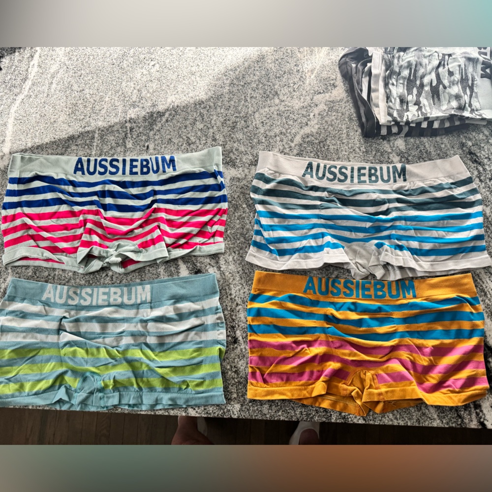 Lot of 4 Men's XL AussieBum Boxer Brief Square Cuts - The Multicolor Combo!